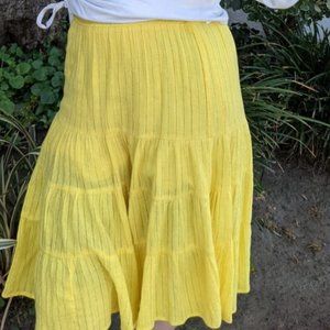 yellow midi length/knee length skirt for teen girl